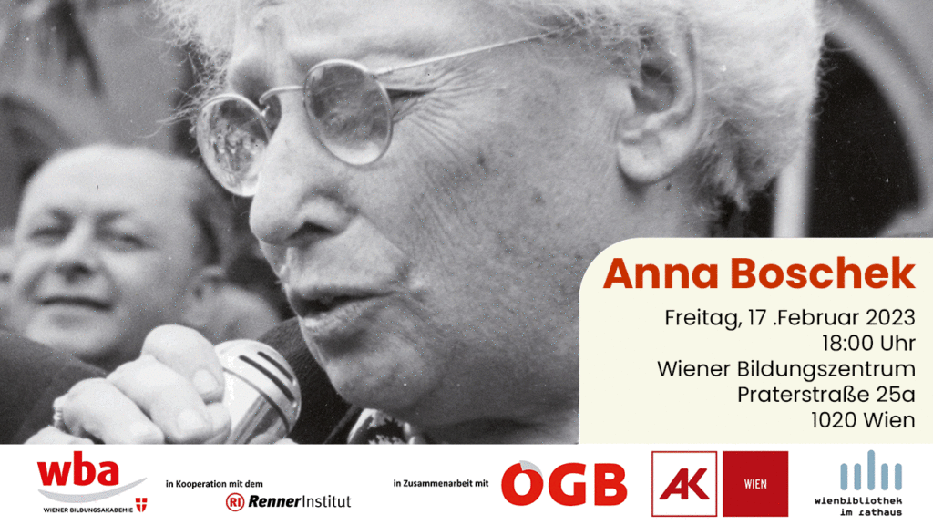 Ausstellungsankündigung Anna Boschek. 17. Februar, 18.00 Uhr